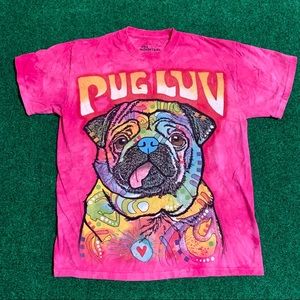 Pug Luv Pink Tie Dye T-Shirt